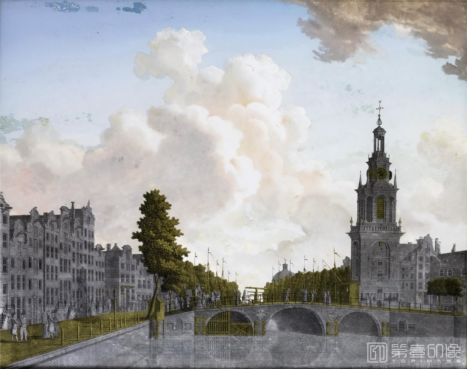油画-荷兰阿姆斯特丹国家美术馆-Zeuner Jonas De Jan Roodenpoortstoren te Amsterdam 1770-1814